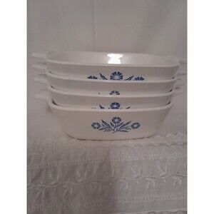 Corning Ware Blue Cornflower Mini Casserole Dishes Set of 4 Vintage